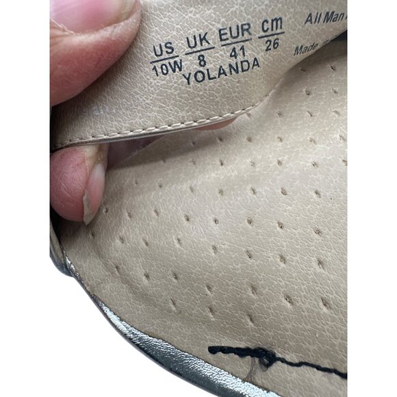 Life Stride 10W Silver Metallic Strappy Cushioned Footbed, Open-Toe Back Zipper - Picture 9 of 10